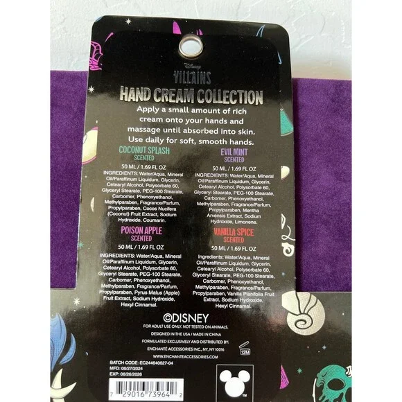 Disney Villains 4 Hand Cream Collection Set With Reusable Tray 50ml Each - Picture 5 of 6